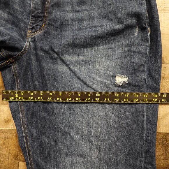 Lovervet by Vervet Dad Jeans Women’s 16W Dark Wash High Rise Frayed Hem - Picture 7 of 11